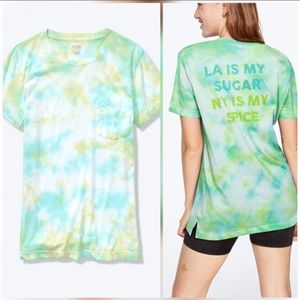 VS PINK LA IS MY SUGAR TIE DYE CAMPUS TEE